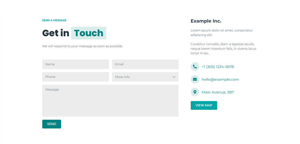 Contact page