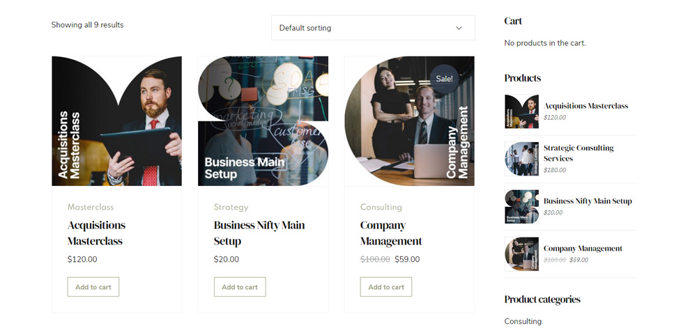 Shop page