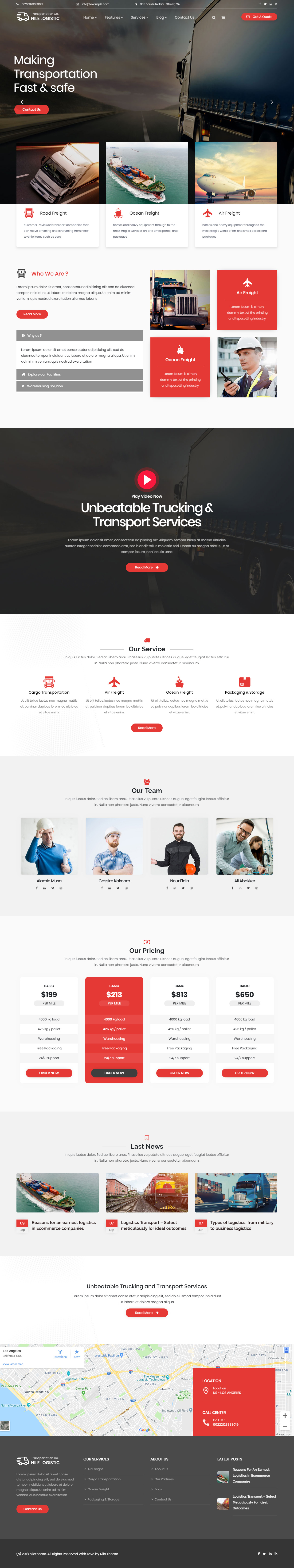 Nile WordPress Transportation Themes