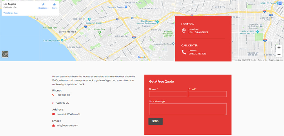 Contact page