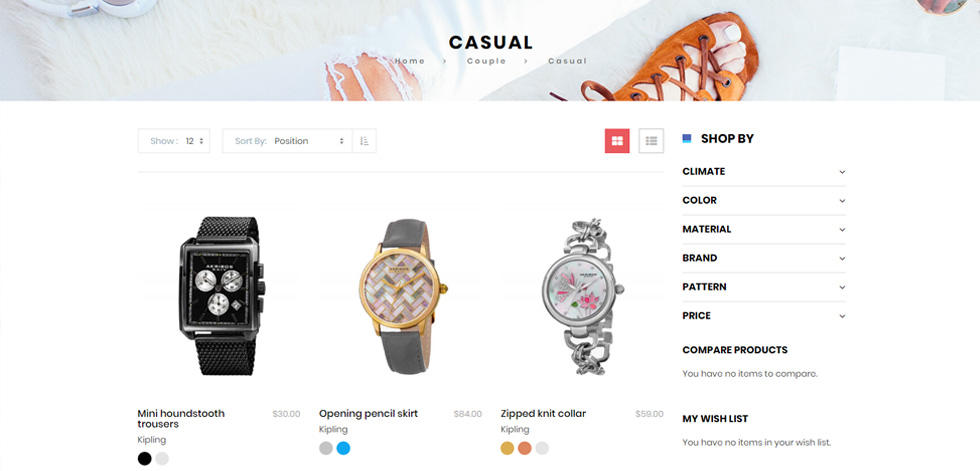 Shop page