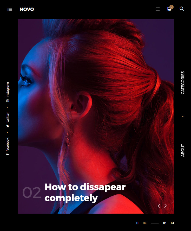 Novo – Premium Responsive Photography WordPress Theme theme — Tablet preview