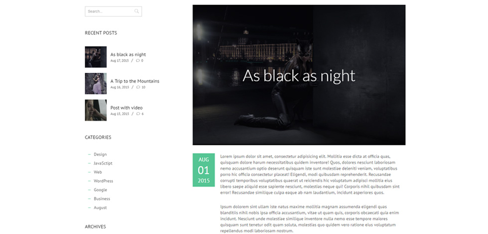 Blog post page