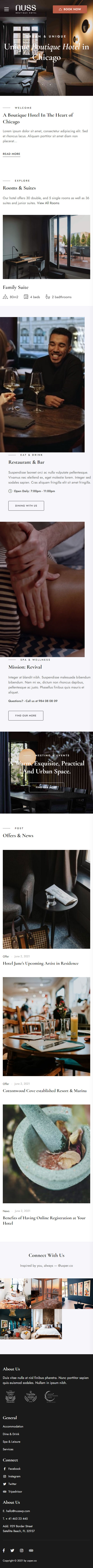 Nuss – Premium Responsive Hotel and Vacation Home Booking WordPress Theme theme — Mobile preview