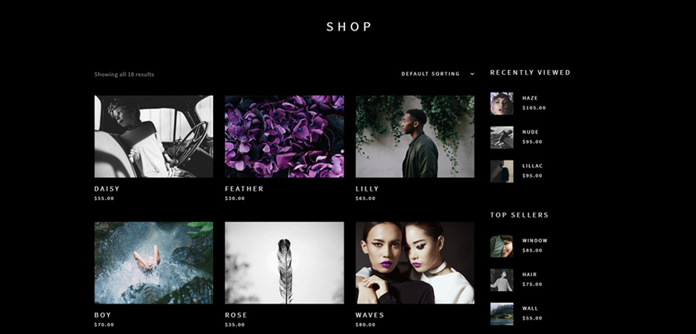 Shop page