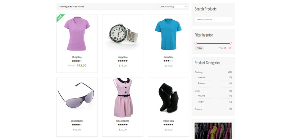 Shop page