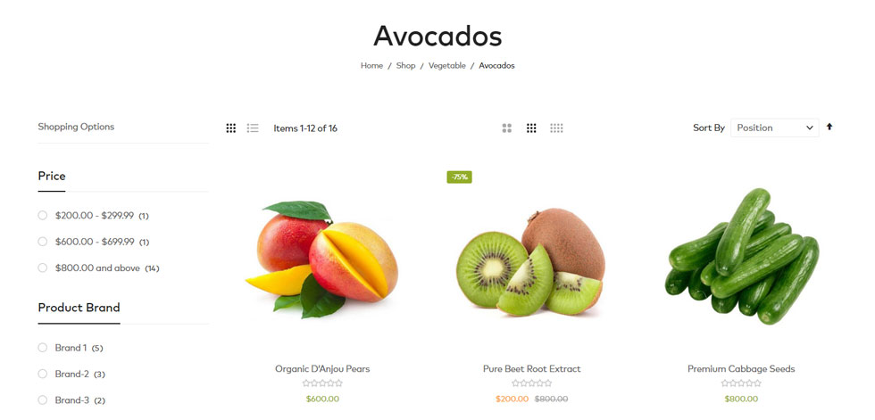 Category page