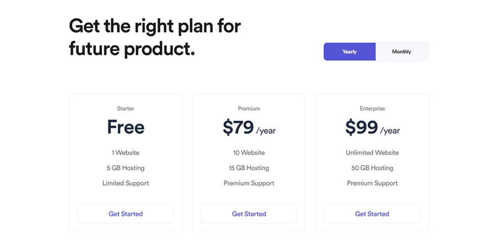 Pricing tables