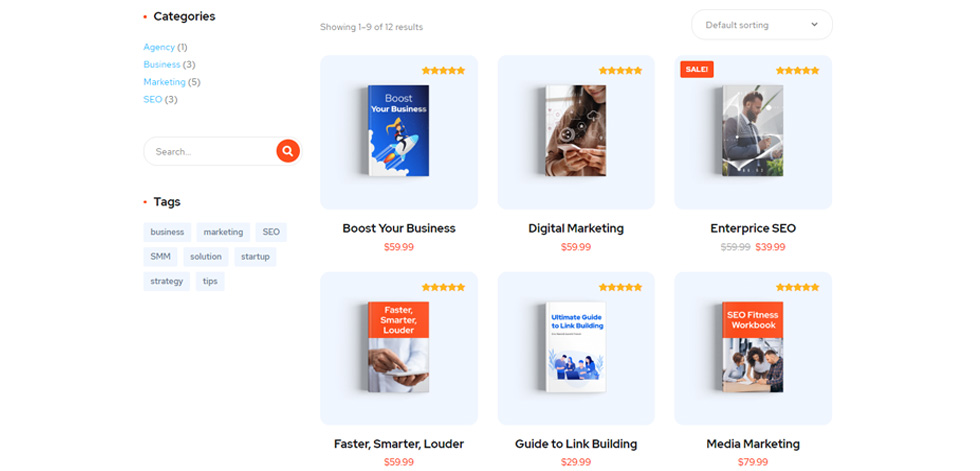 Shop page