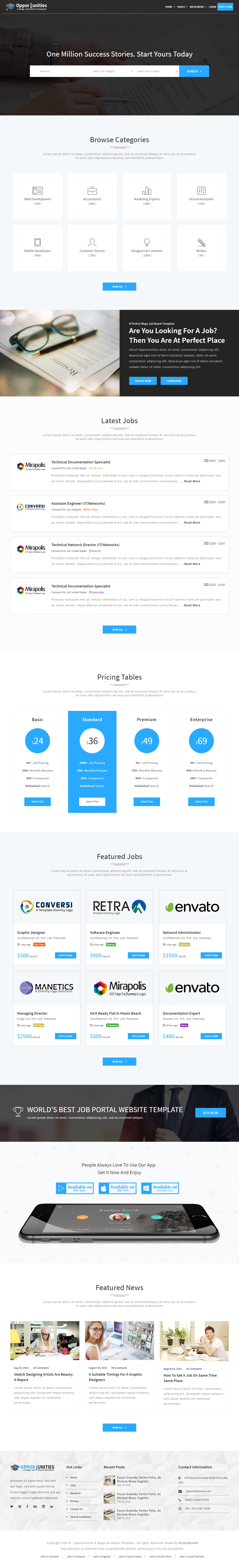 Opportunities HTML5 Job Board Website Templates