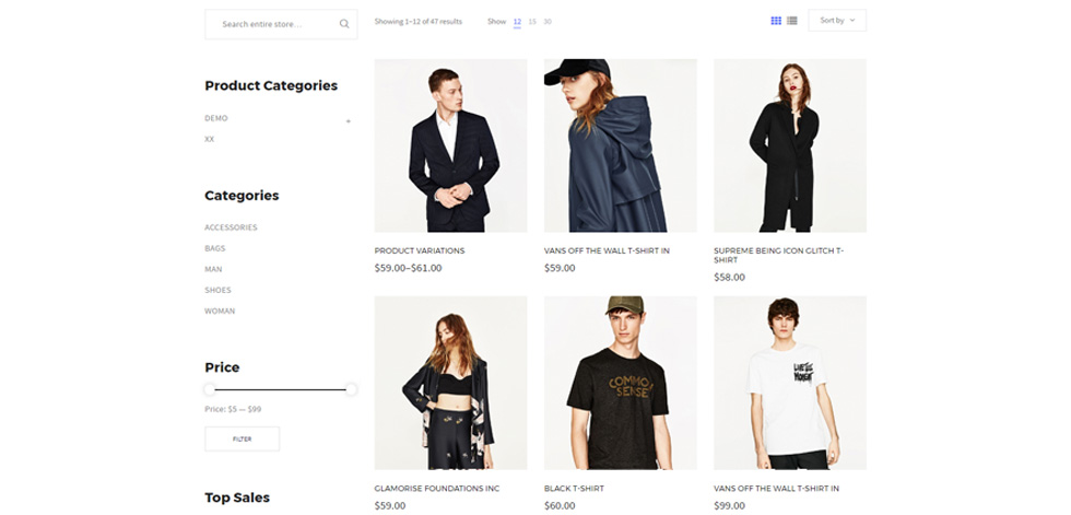 Shop page