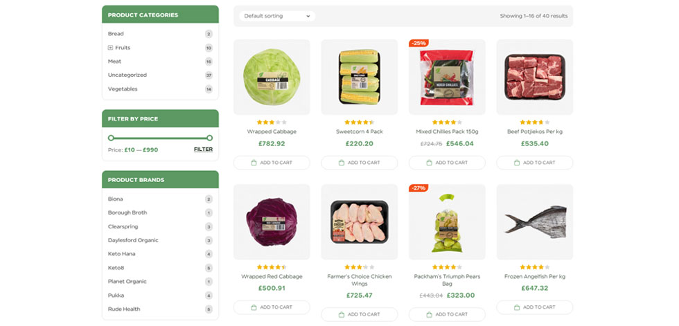 Shop page