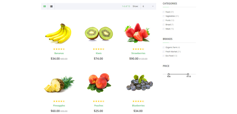 Shop page