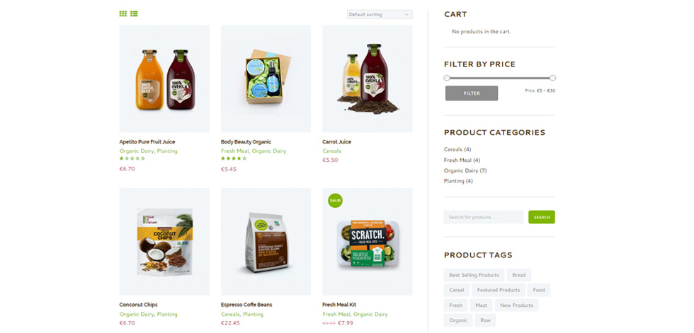 Shop page