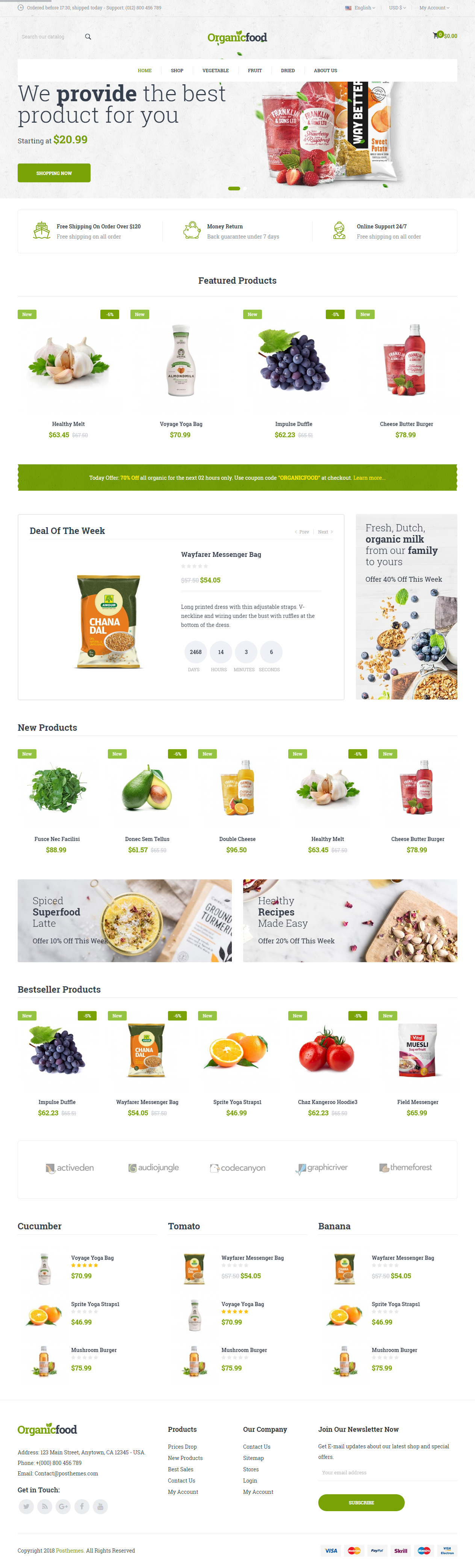 OrganicFood Prestashop Theme