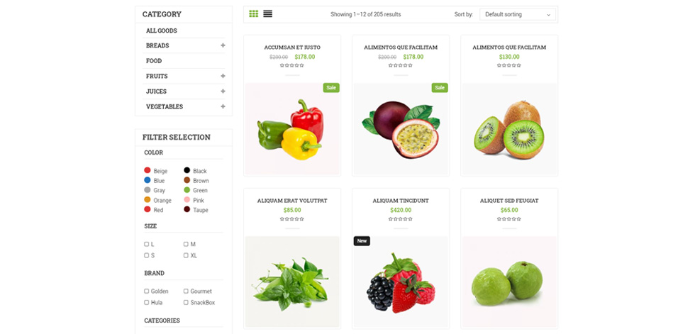Shop page