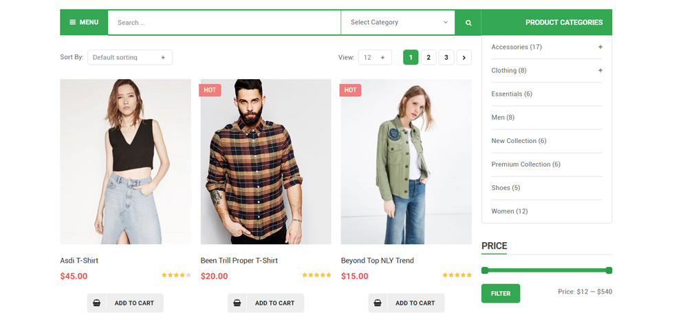 Shop page