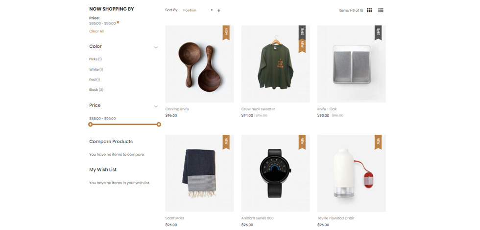 Shop page