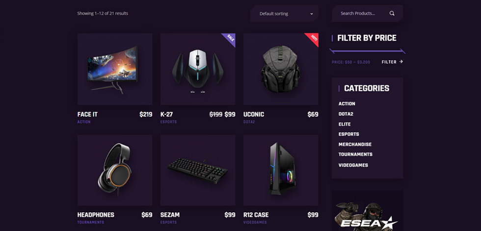 Shop page
