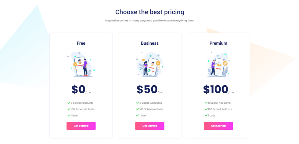 Pricing tables