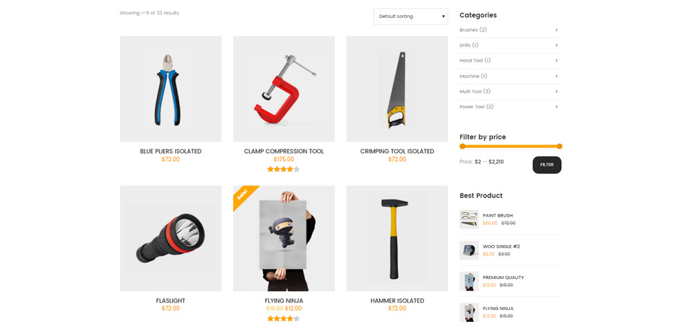 Shop page