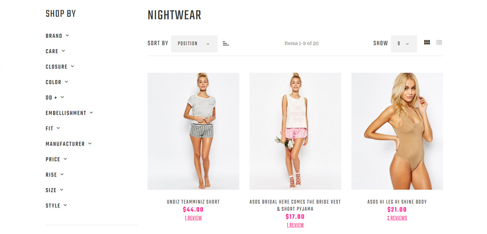 Category page