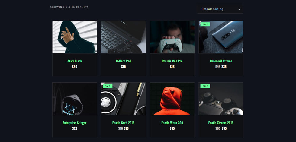 Shop page