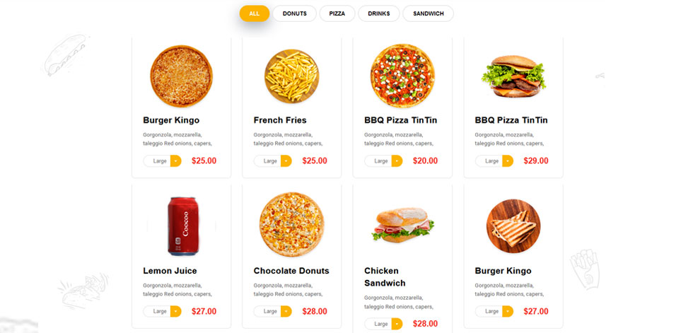 Food menu