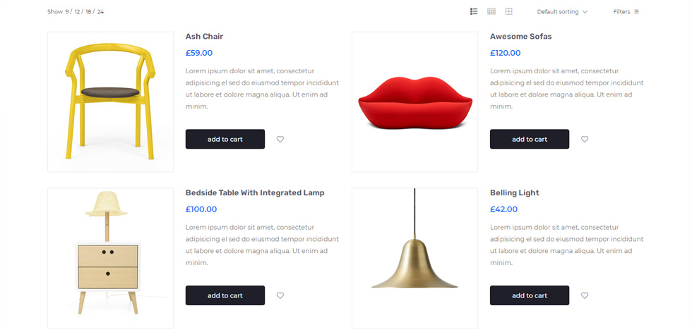 Shop page