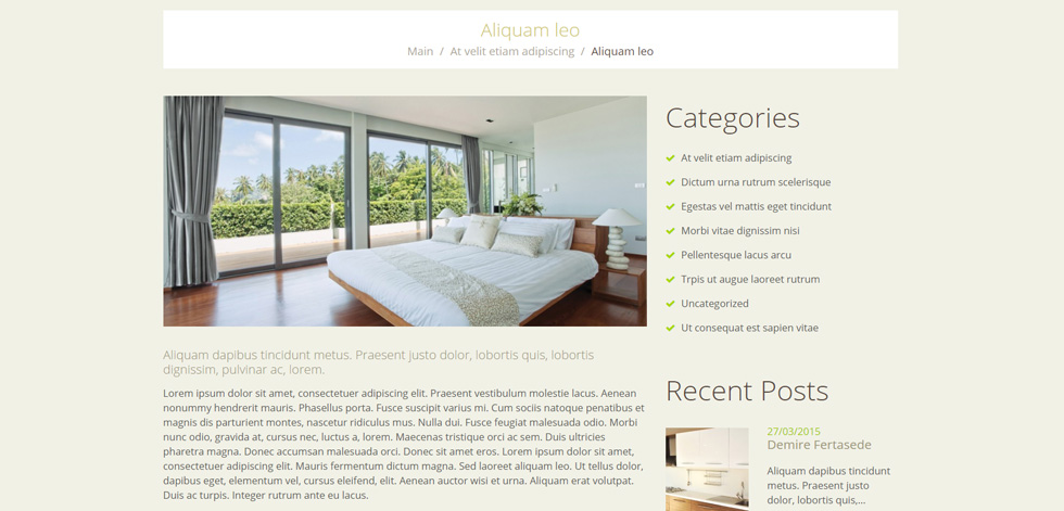 Blog post page