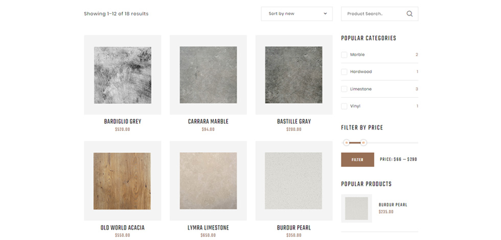 Shop page