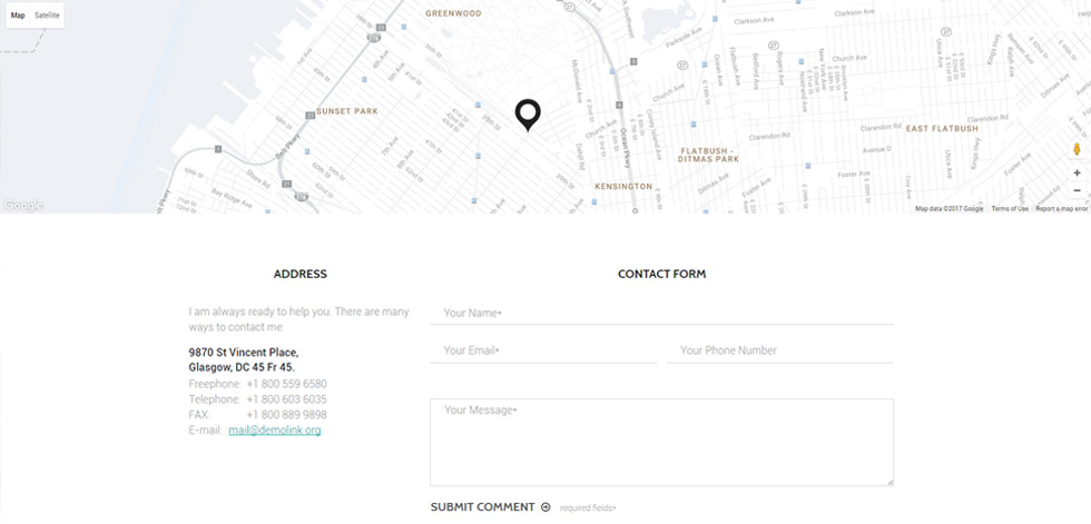 Contact page
