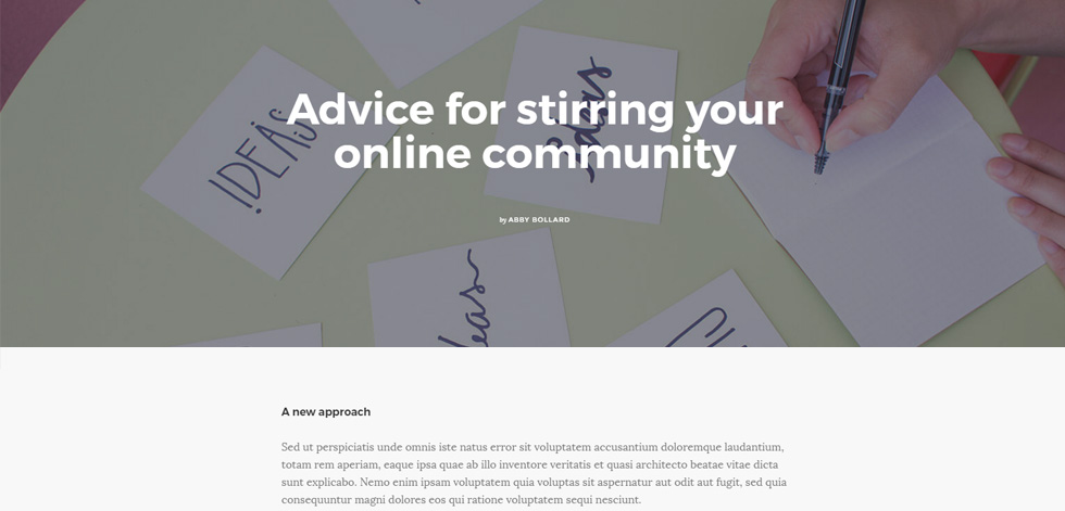 Blog post page