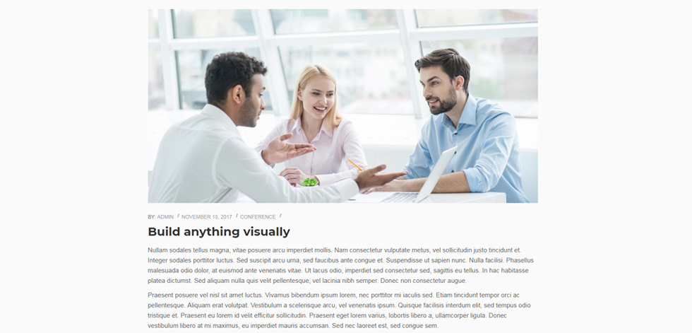 Blog post page
