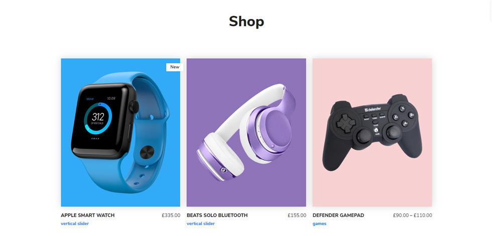 Shop page