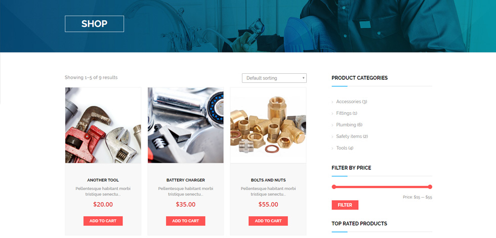 Shop page
