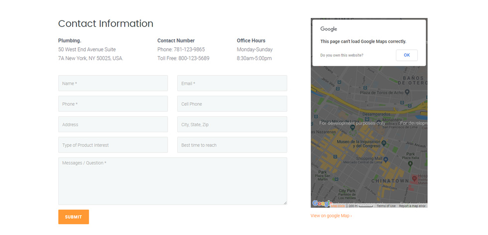 Contact page
