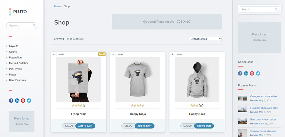 Shop page
