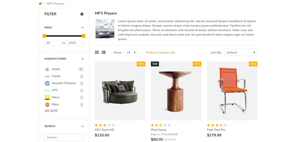 Category page