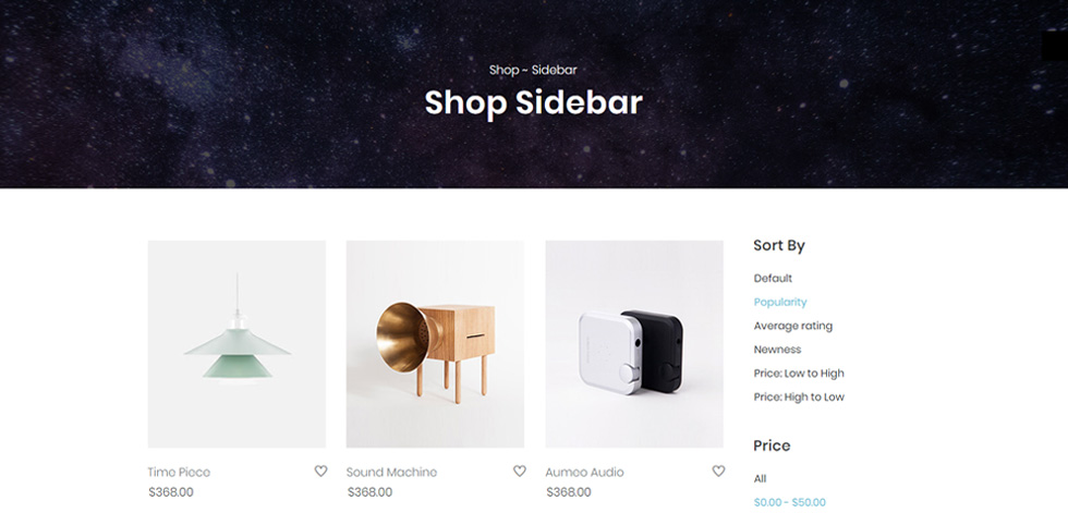 Shop page