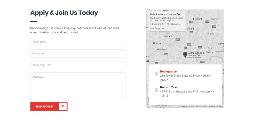 Contact page