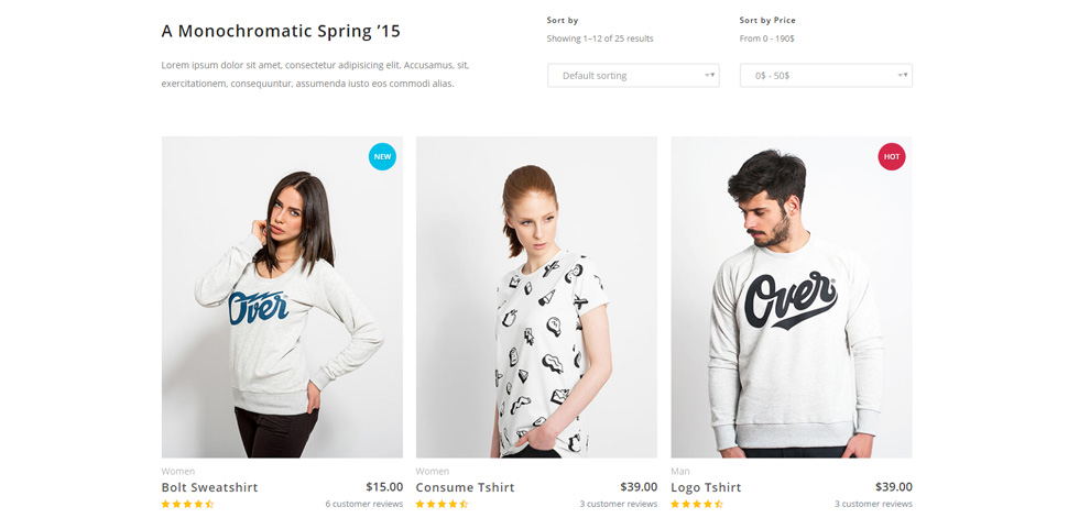Shop page