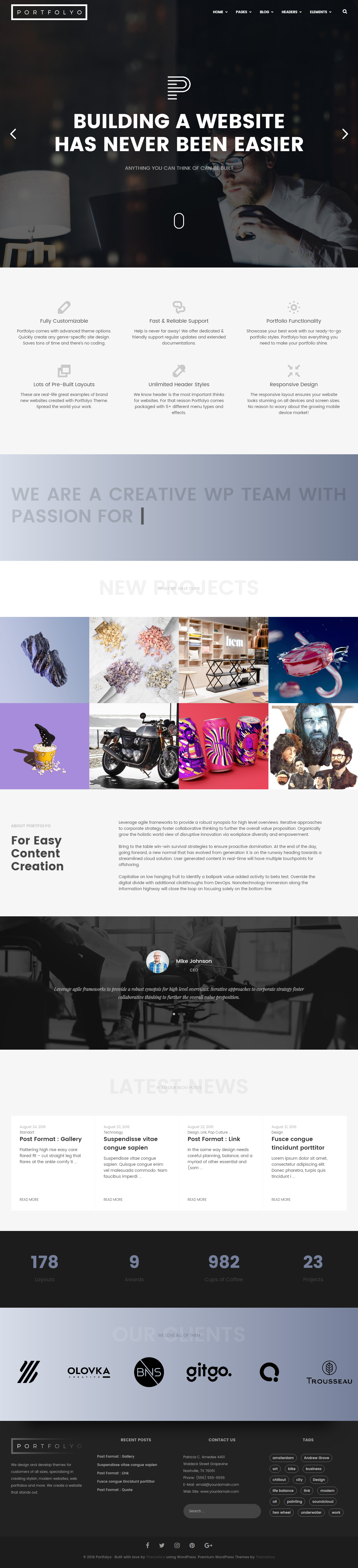 Portfolyo Foundation 6 Framework WordPress Theme