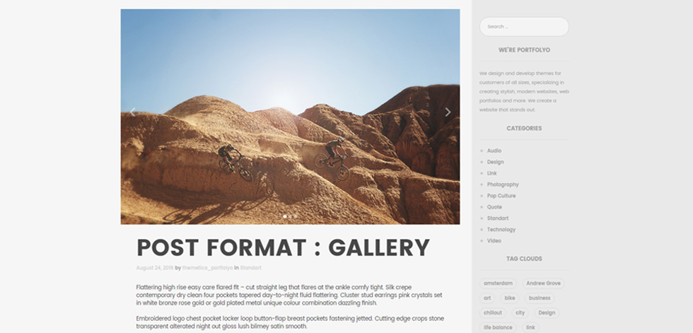Blog post page