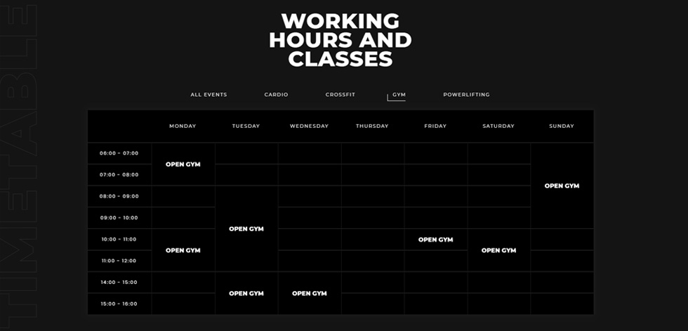 Timetable