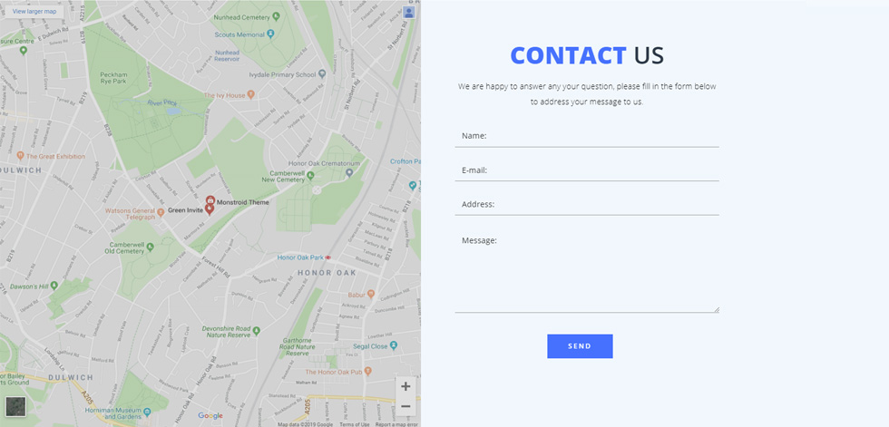 Contact page