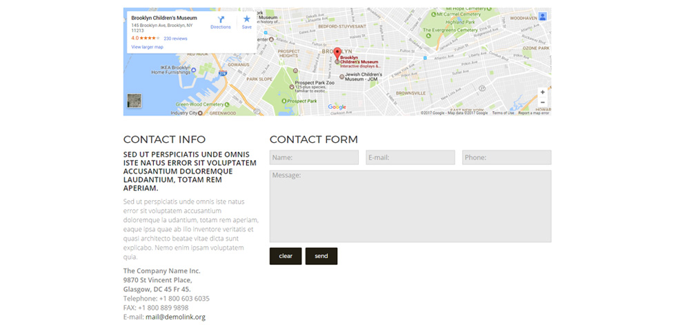 Contact page
