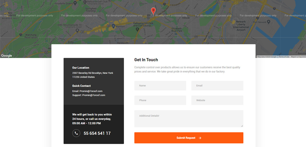 Contact page