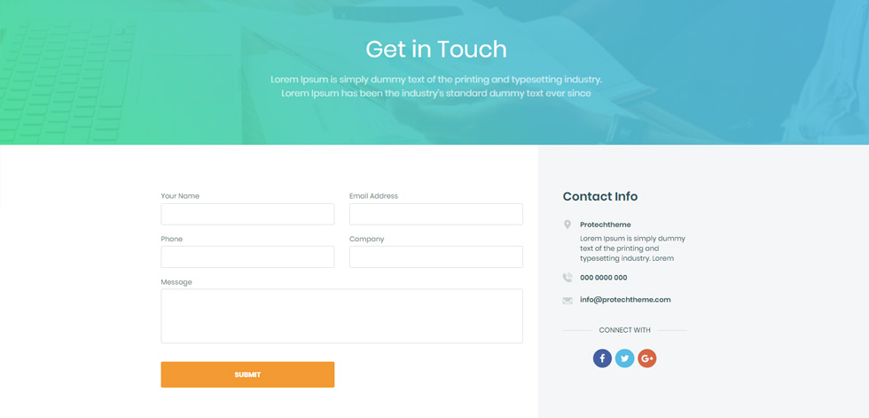 Contact page