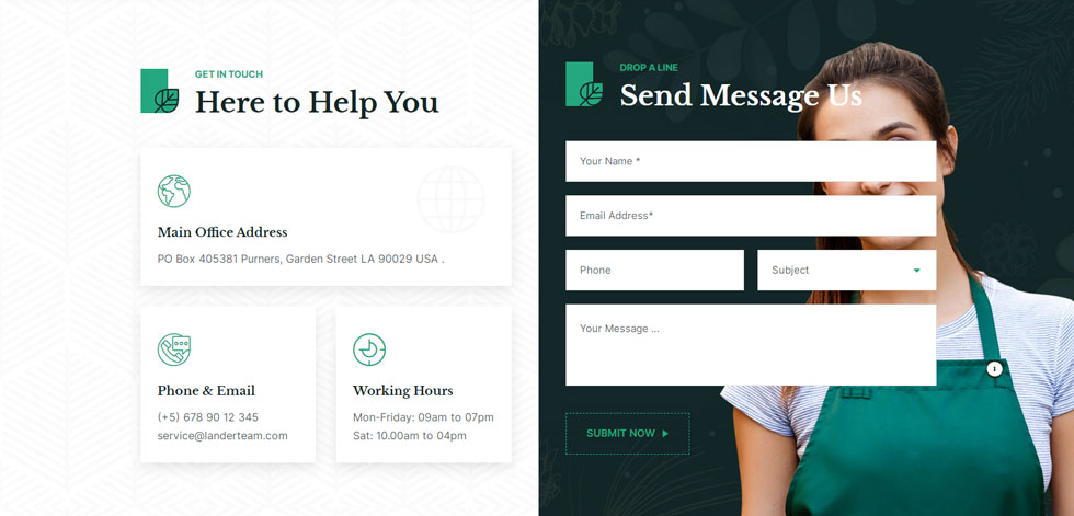 Contact page